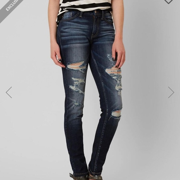 KanCan Denim - KanCan Skinny Distressed Jeans Mid Rise Dark 27